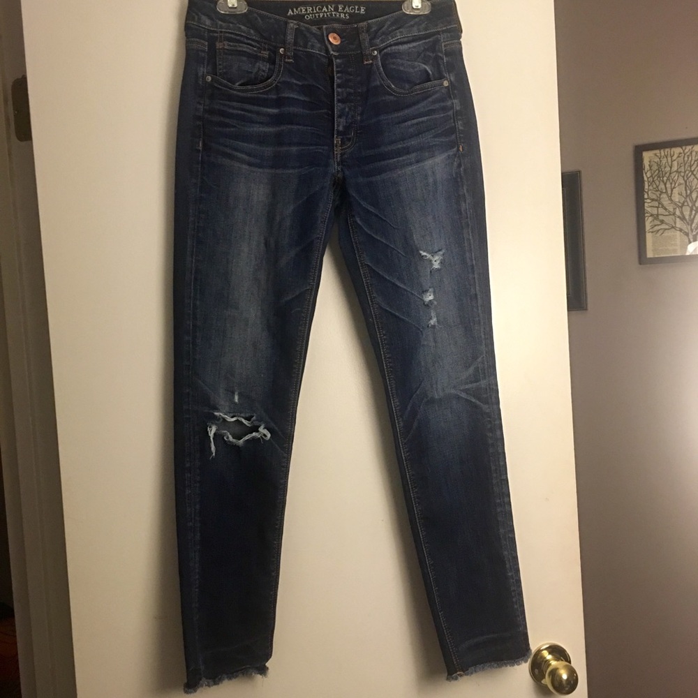 American Eagle Dark Wash Tomgirl Jeans